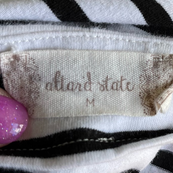 •Altar’d State• Black/White Striped Tunic with Crochet Hem - Size Medium - Picture 2 of 7